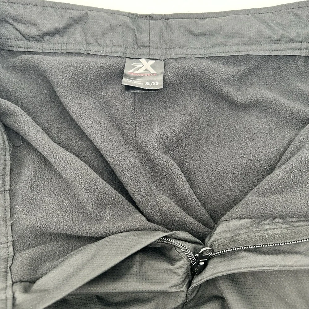 ZeroXposur Mens XL Fleece Lined Waterproof Snow Ski Cargo Pants Black Workwear